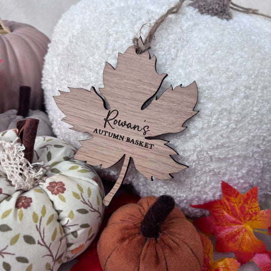 Maple Leaf - Acorn Wooden Tag