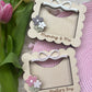 Mother's Day Fridge Magnet Frame Gift for Grandma, Gift for Mum, Mini Wooden Photo Frame with flowers