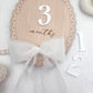 Scallop Wooden Monthly Milestone Markers Set with Chiffon Bow- Baby Gift
