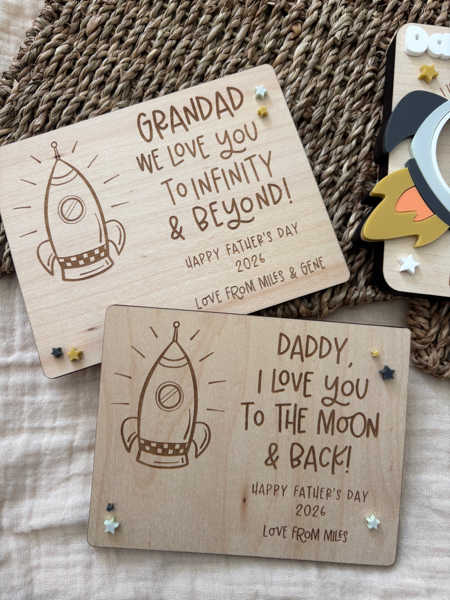 Father’s Day Love you to the Moon FingerPrint Magnet Gift