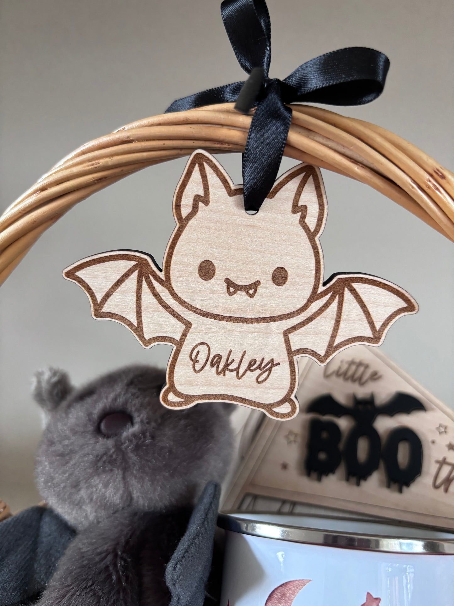 Personalised Bat Halloween Tag