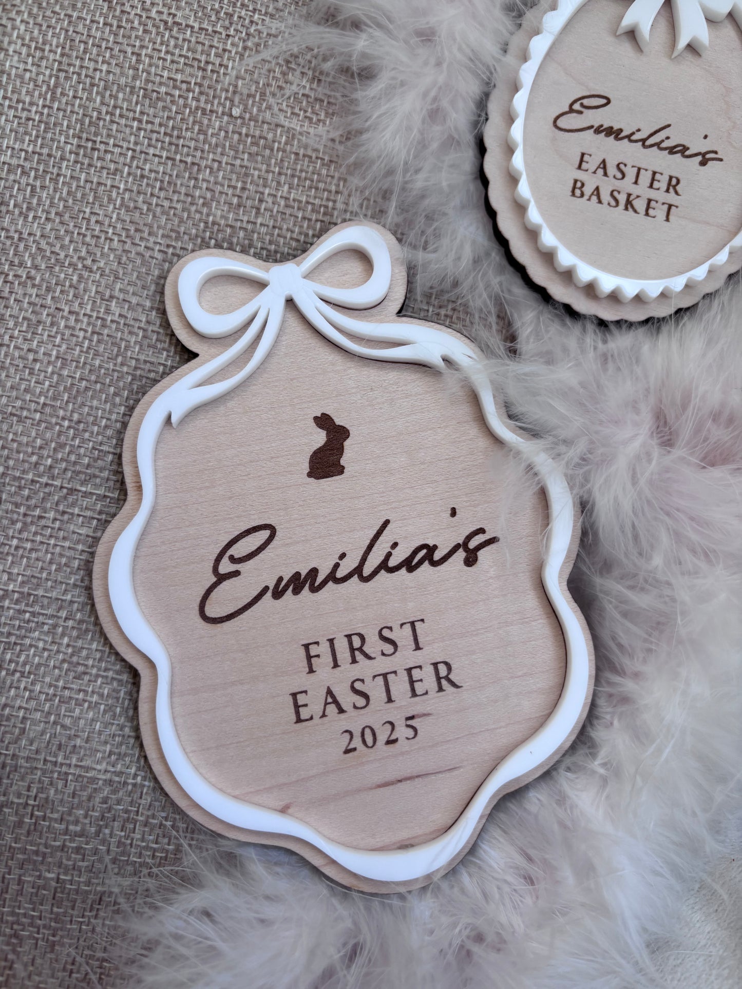 Personalised First Easter Bow Plaque