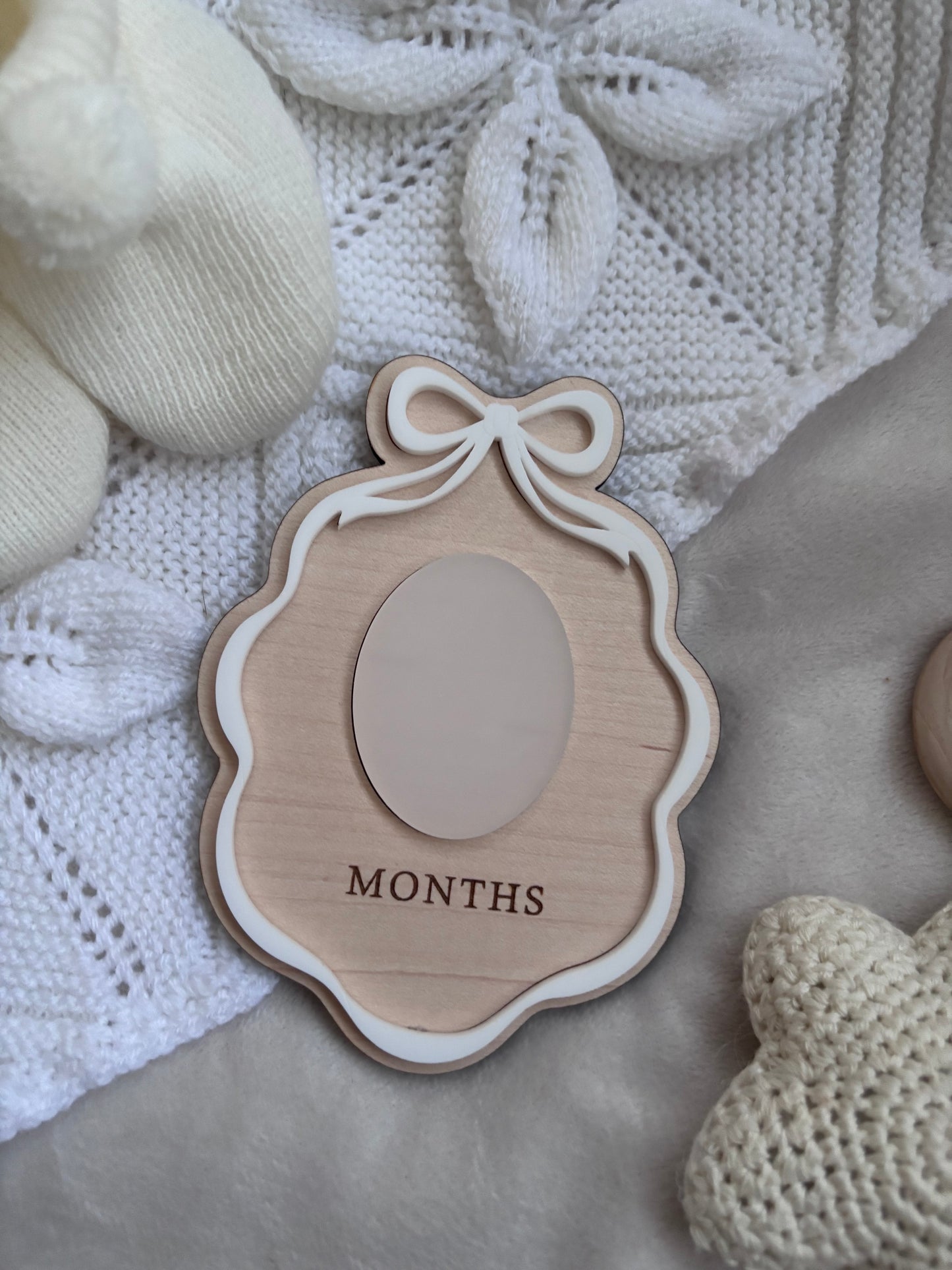 Bow Frame Monthly Milestone plaque