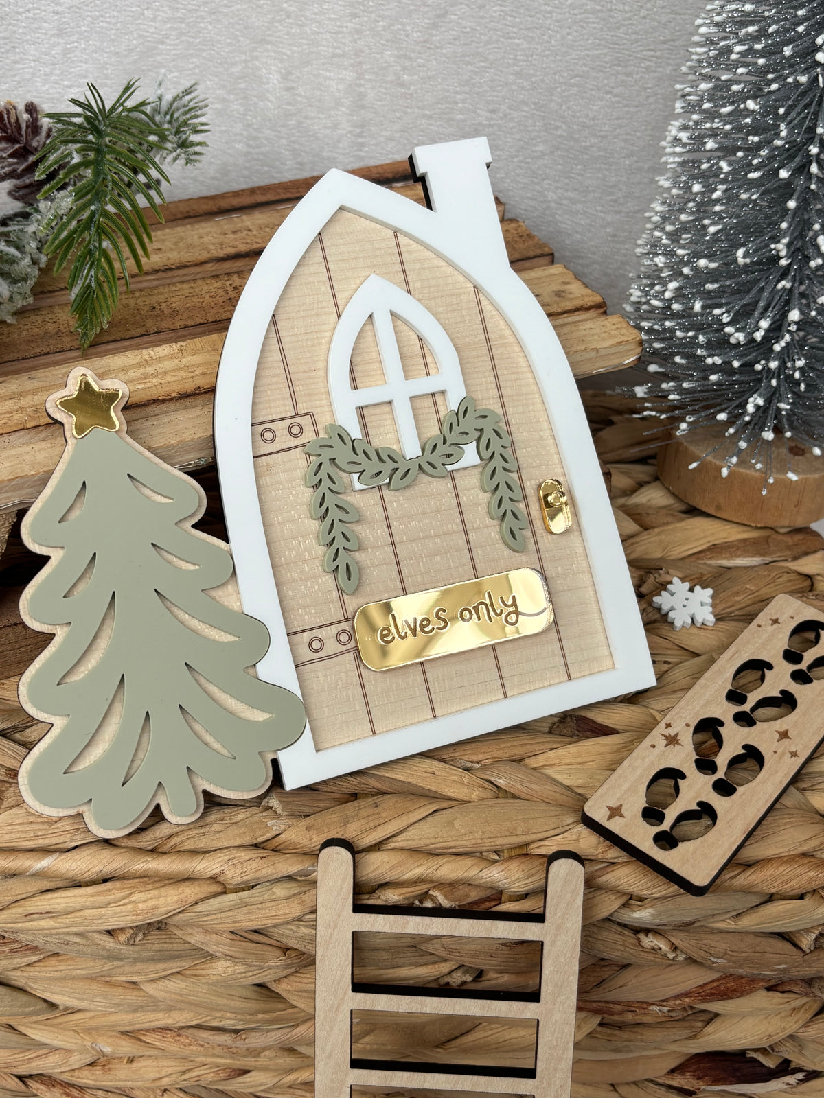 Personalised Magic Elf Door Christmas Shelf Sitter