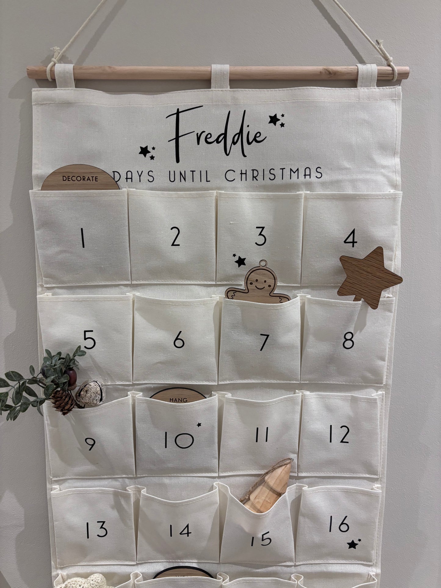 Personalised Fabric Advent Calendar - 24 Pockets