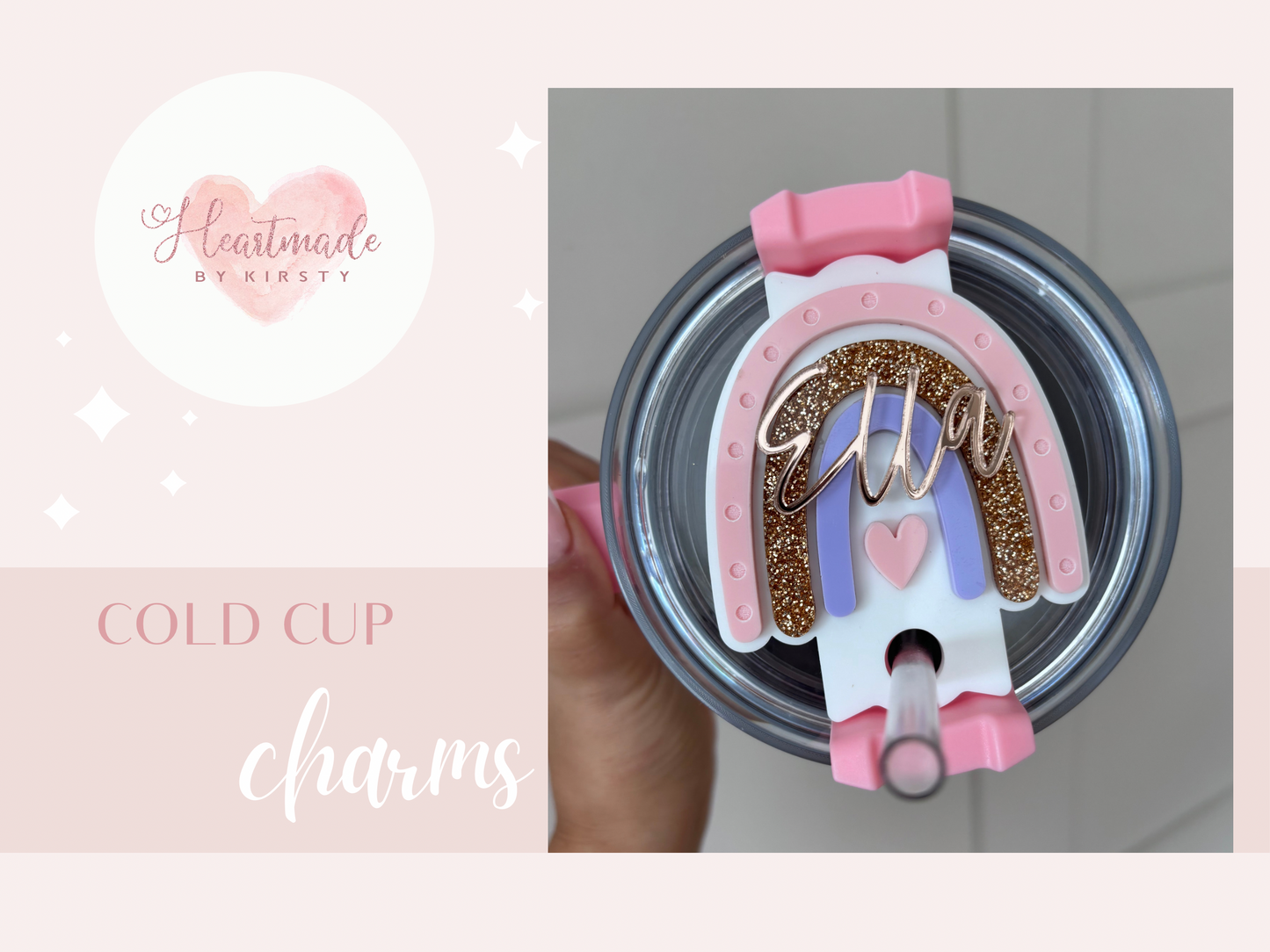 Personalised Cold Cup Charm - Rainbow