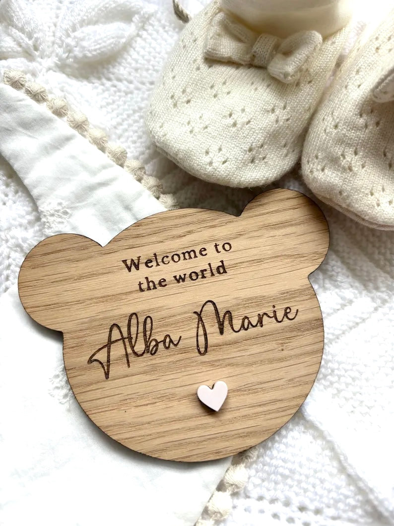 Teddy Name Announcement Plaque