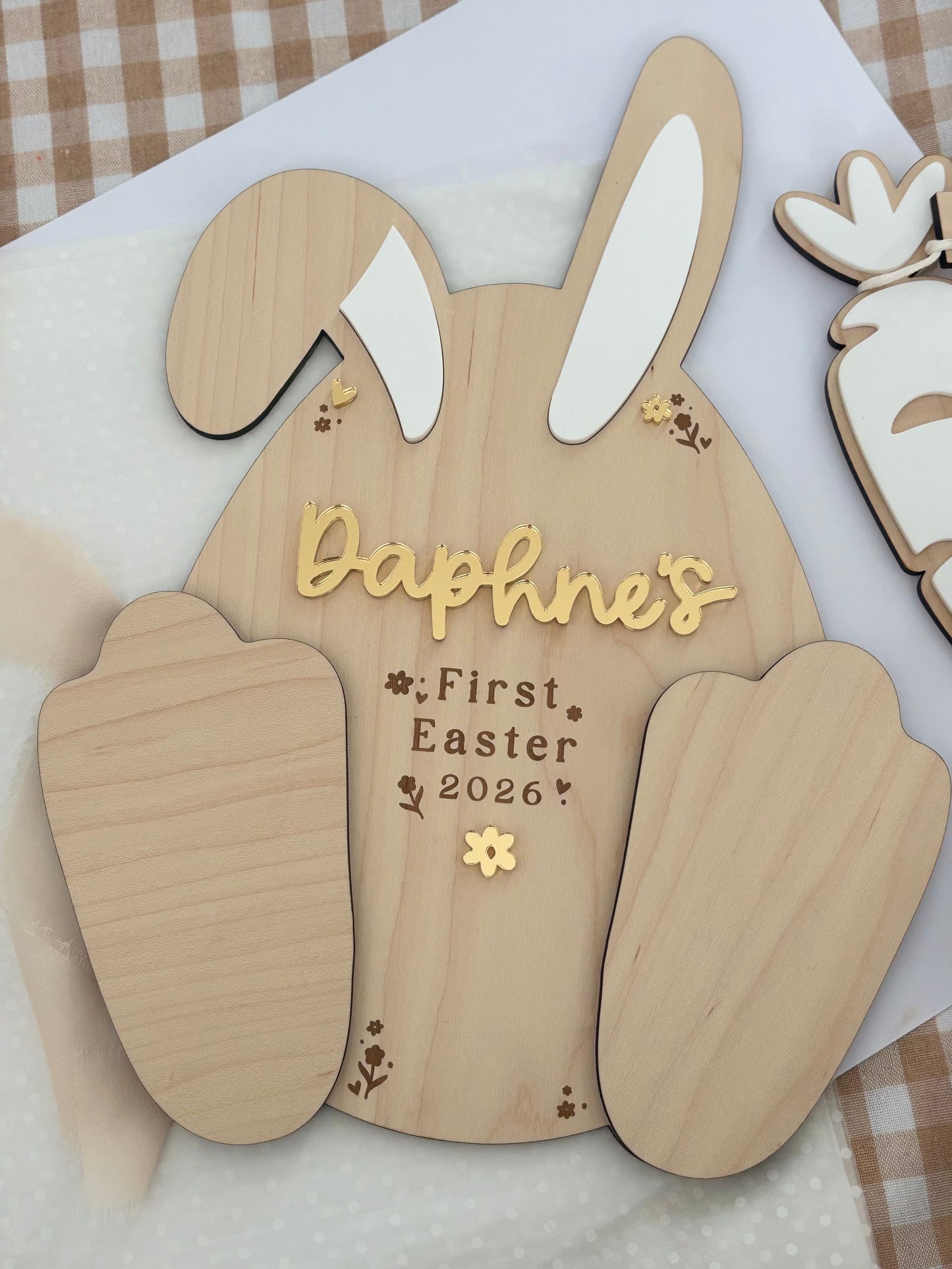 Easter Bunny Footprint Plaque
