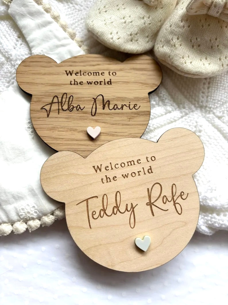 Teddy Name Announcement Plaque
