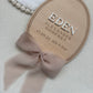 Personalised Wooden Birth Announcement Plaque with Chiffon Ribbon