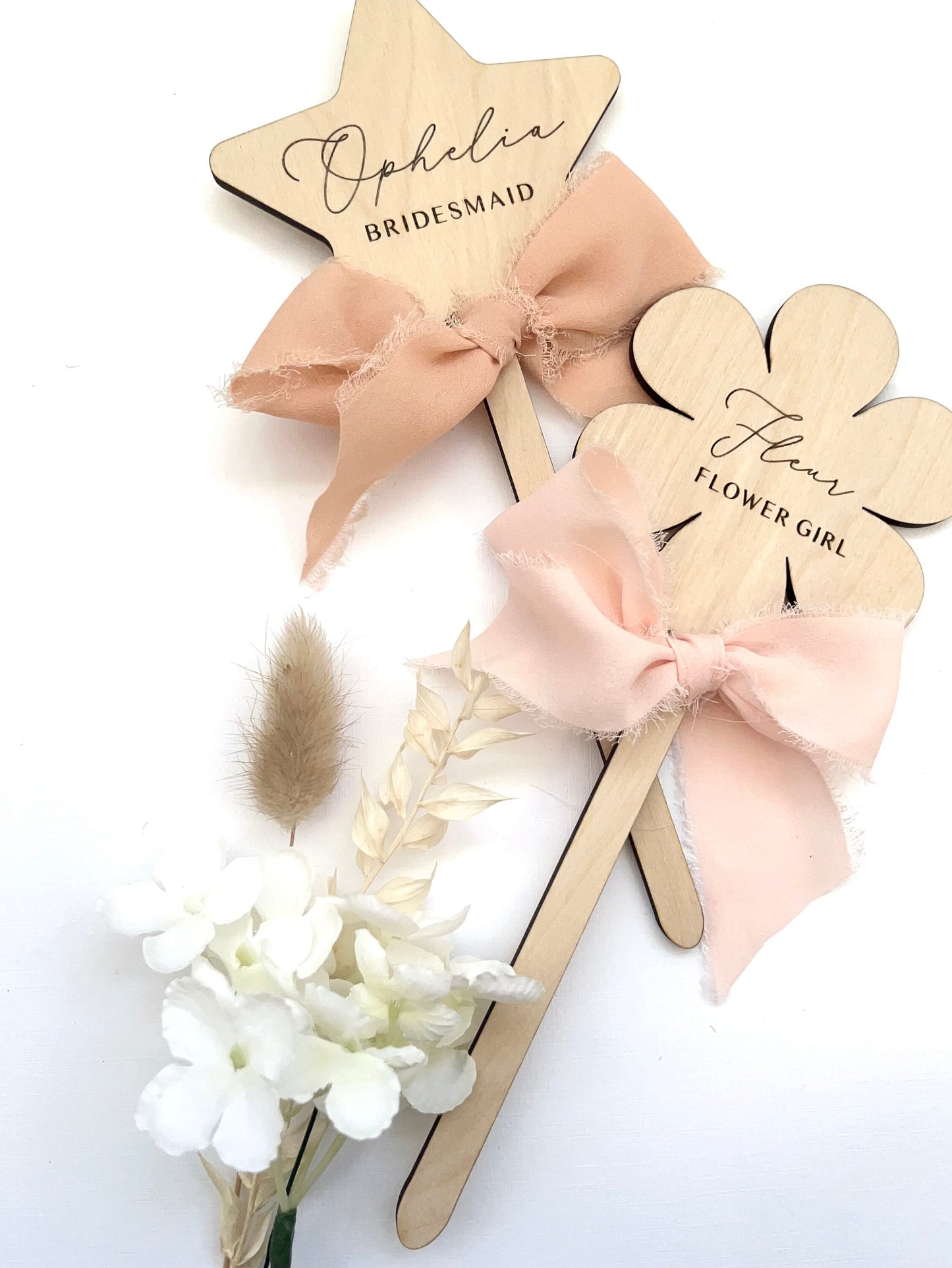 Personalised Bridesmaid or Flower Girl Wedding Wand