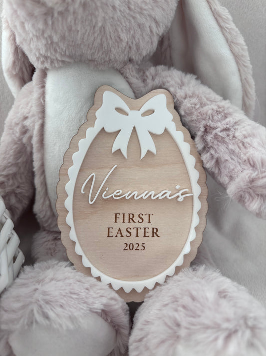 Personalised First Easter Scallop Plaque