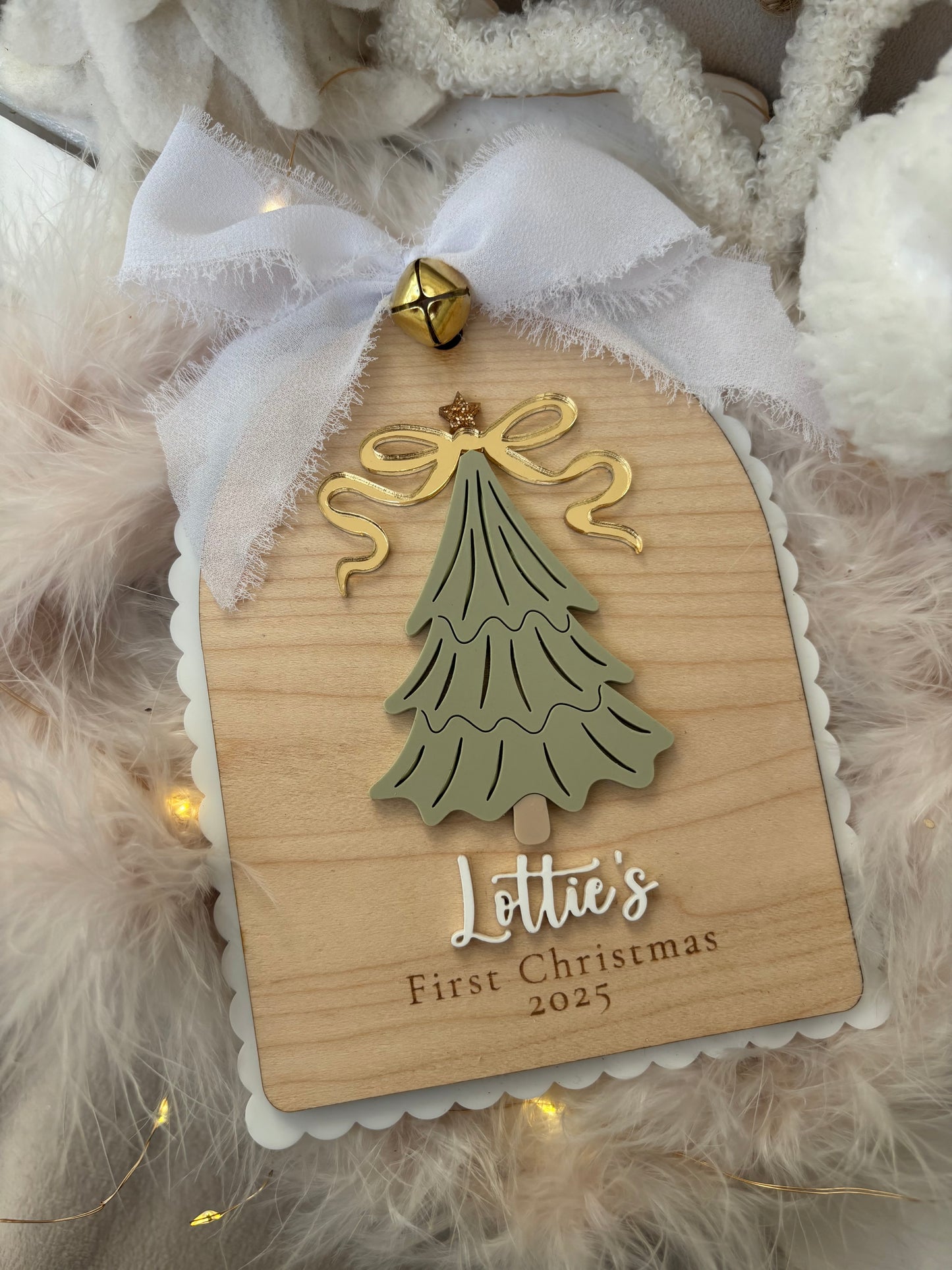 First Christmas Photo Plaque & Bauble - Christmas Tree