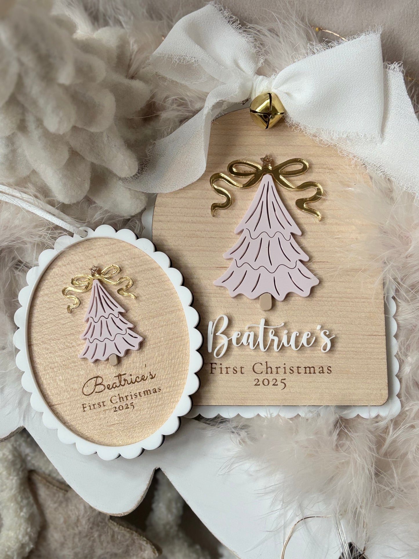 First Christmas Photo Plaque & Bauble - Christmas Tree