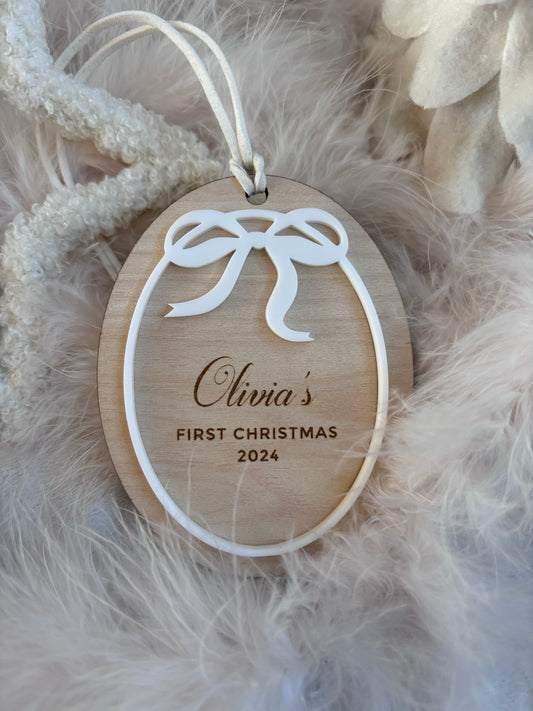 First Christmas Keepsake Bow Bauble