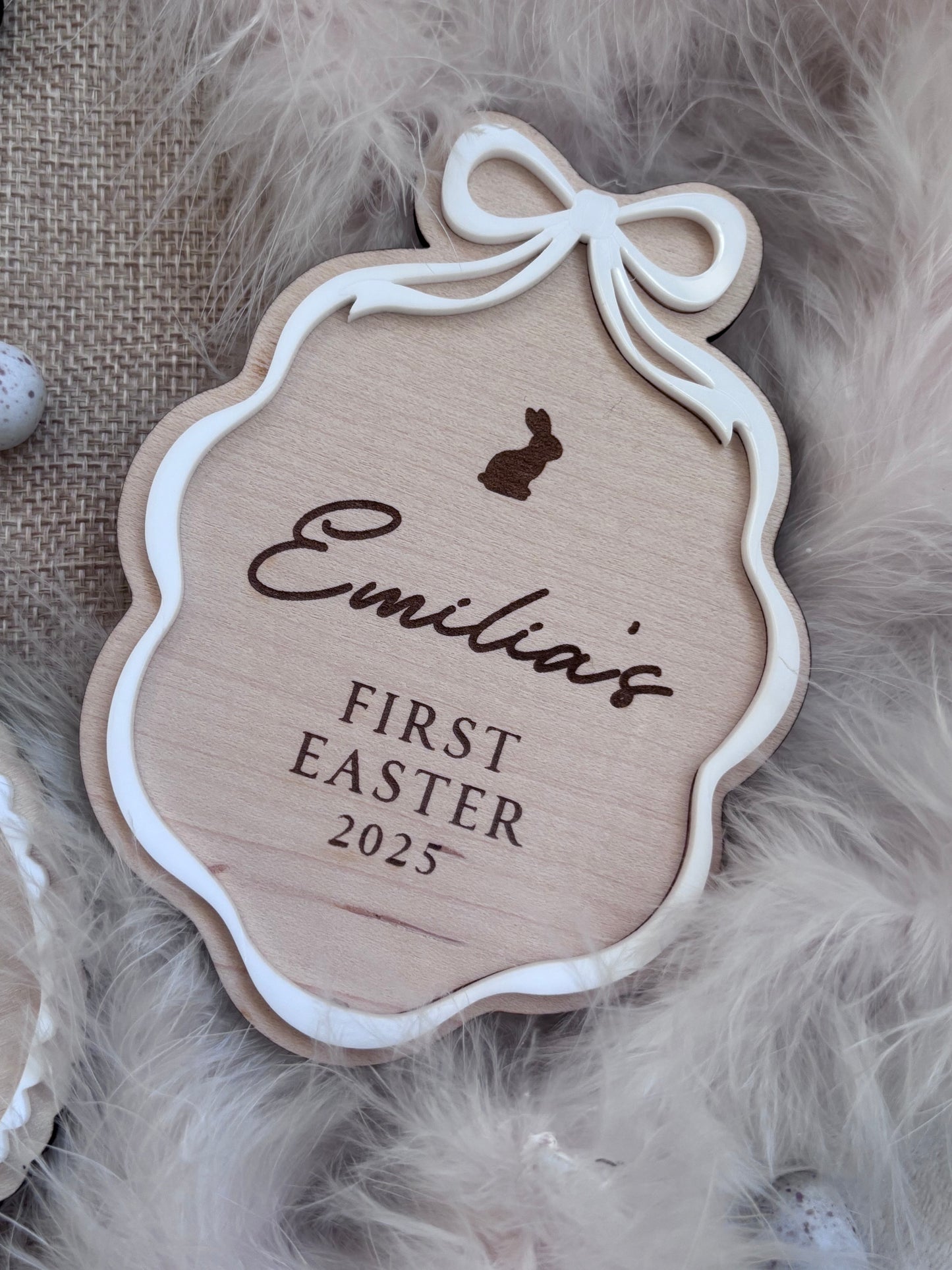 Personalised First Easter Bow Plaque