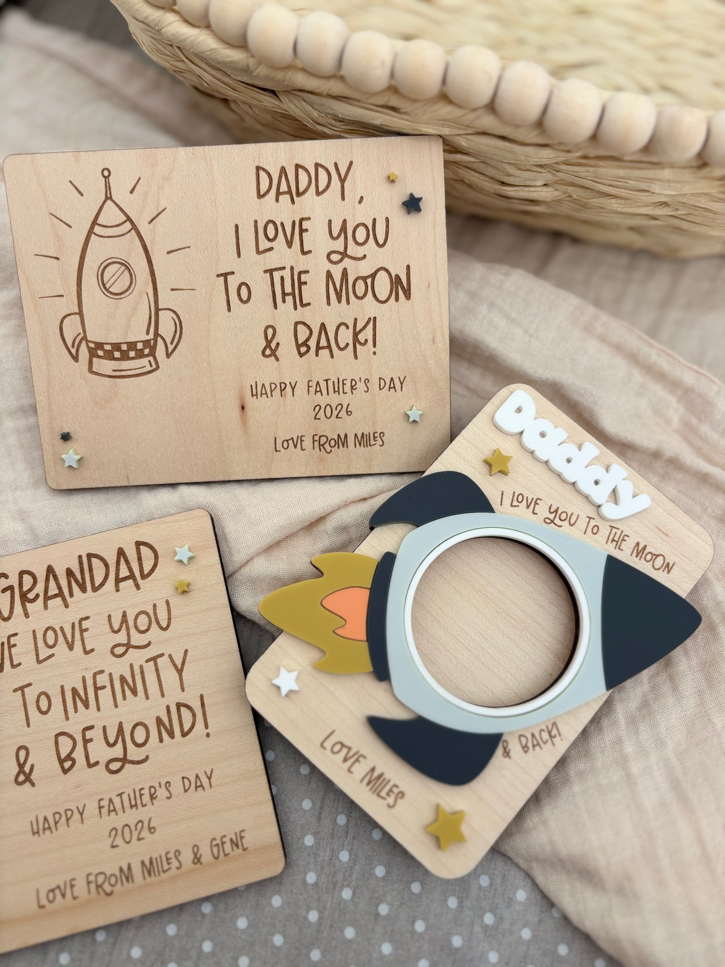 Father’s Day Love you to the Moon FingerPrint Magnet Gift