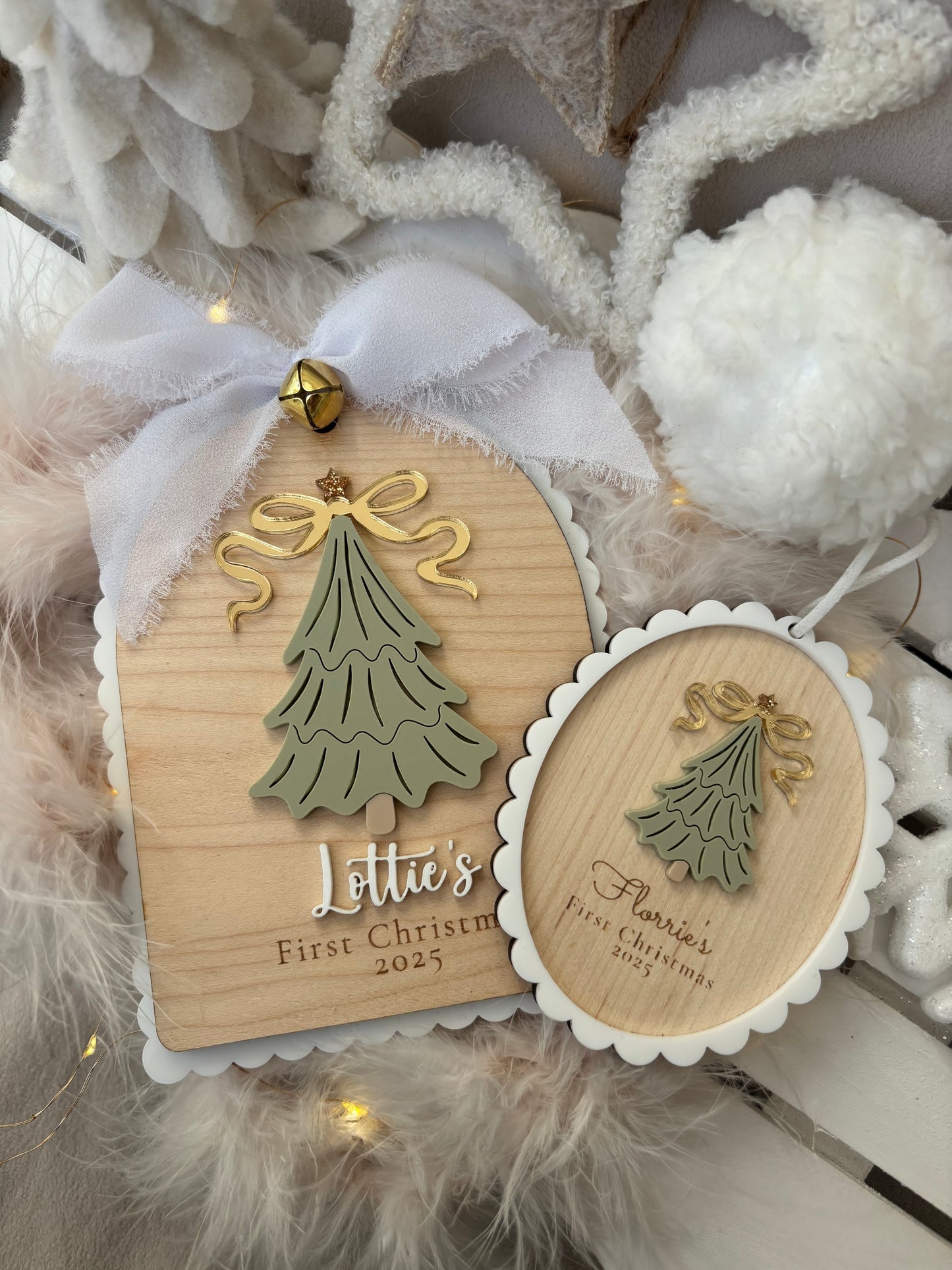 First Christmas Photo Plaque & Bauble - Christmas Tree