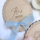 He’s Here, She’s Here Wooden Birth Announcement Plaque