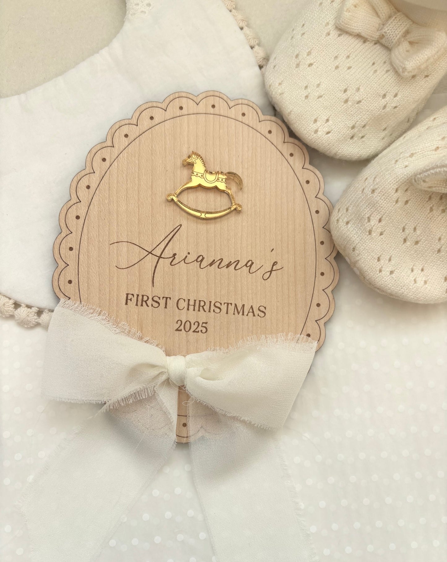 My First Christmas Personalised Plaque - Rocking Horse