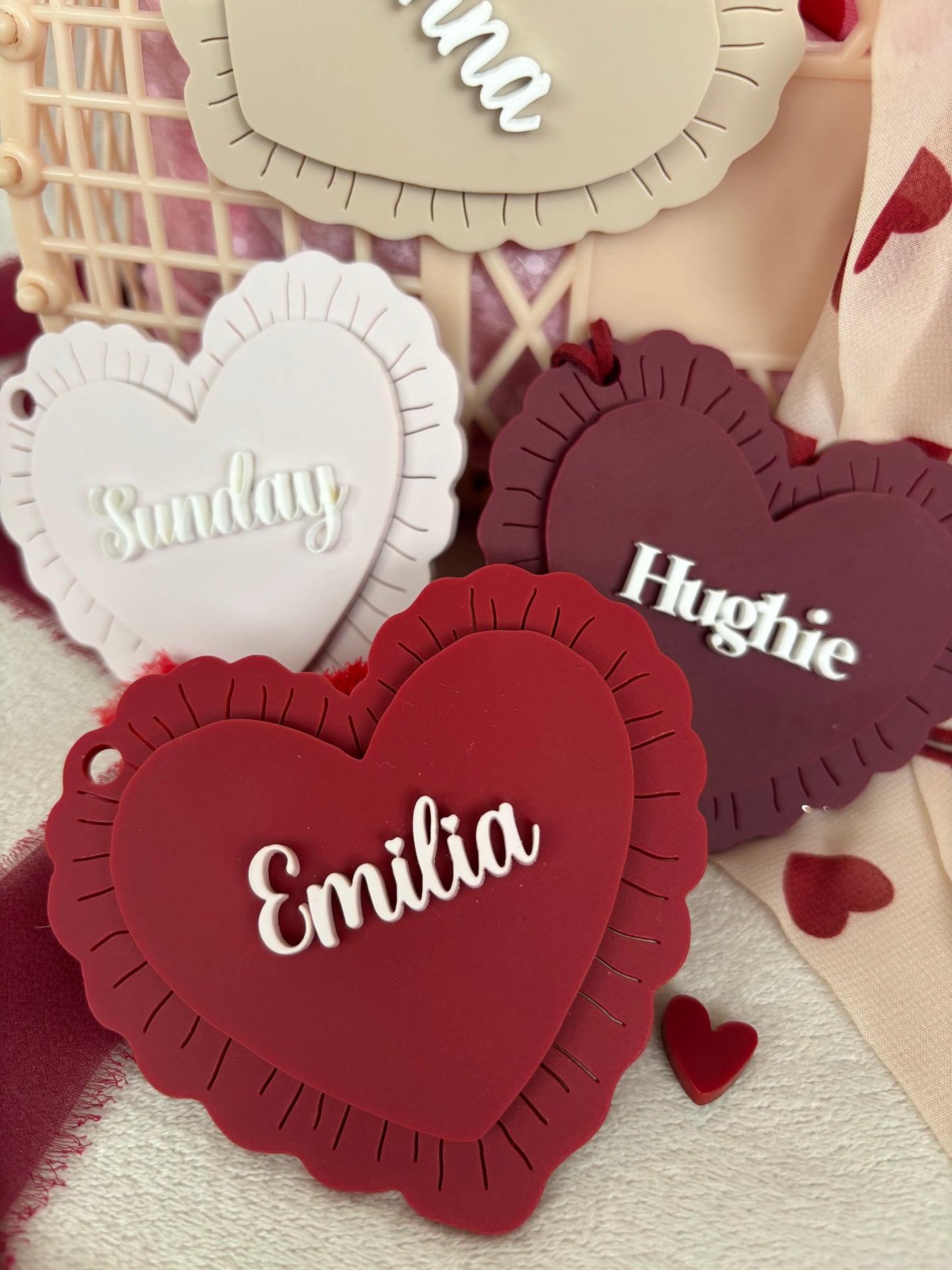 Ruffle Heart Tags