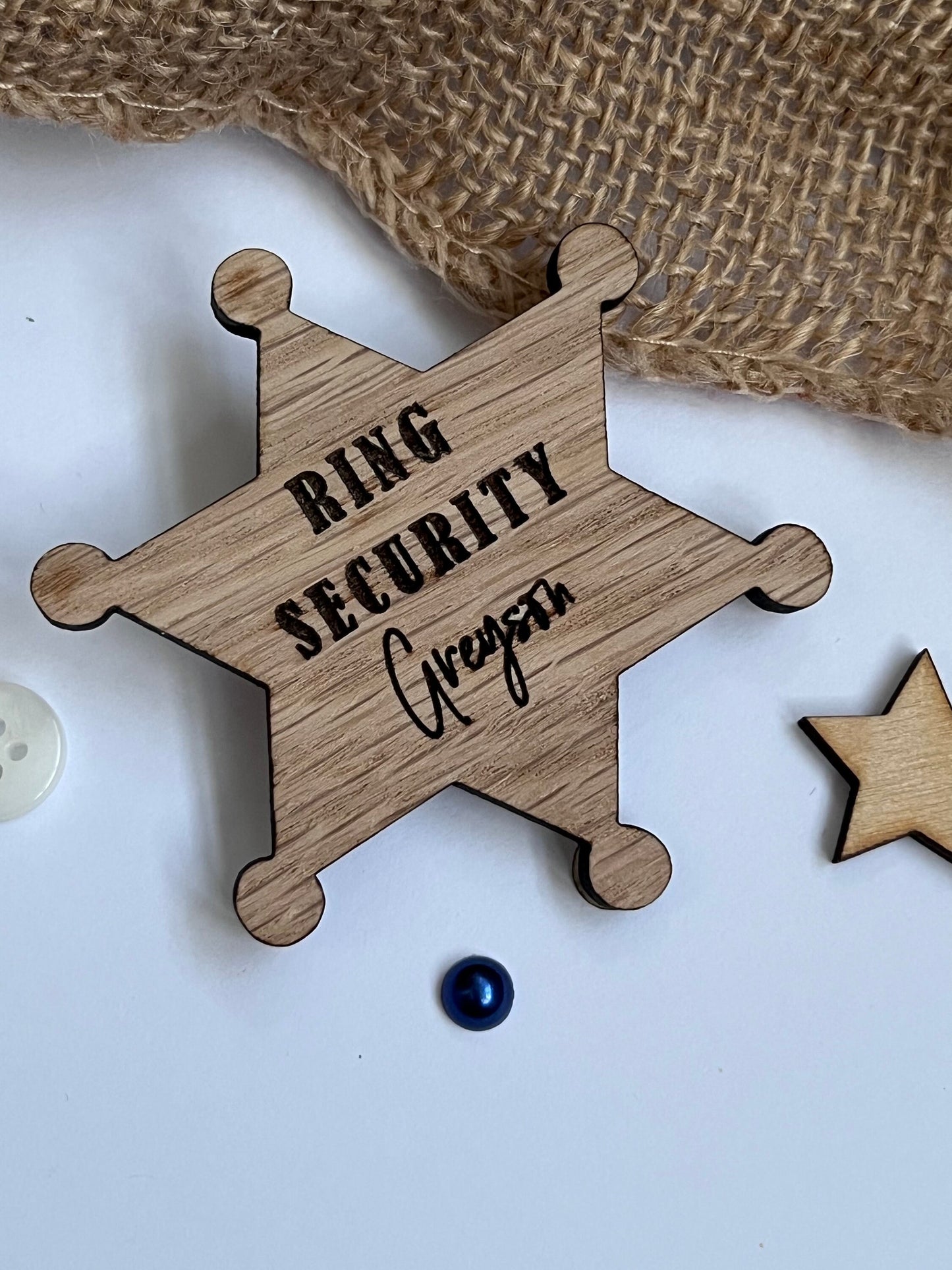 Personalised Ring Security Wedding Badge