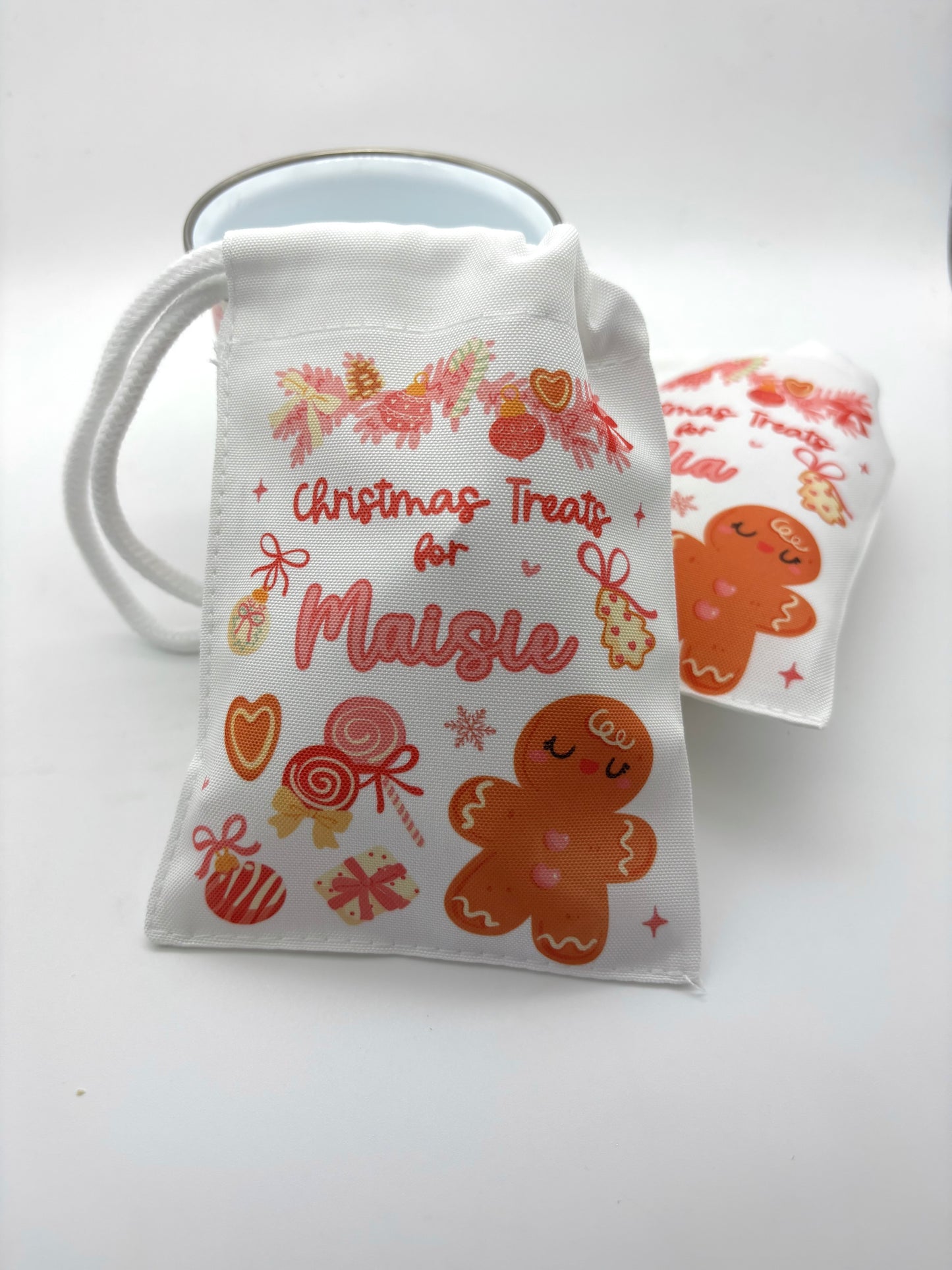 Pink Gingerbread Christmas Mug & Treat bag