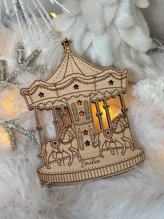 Carousel Wooden Tree Ornament