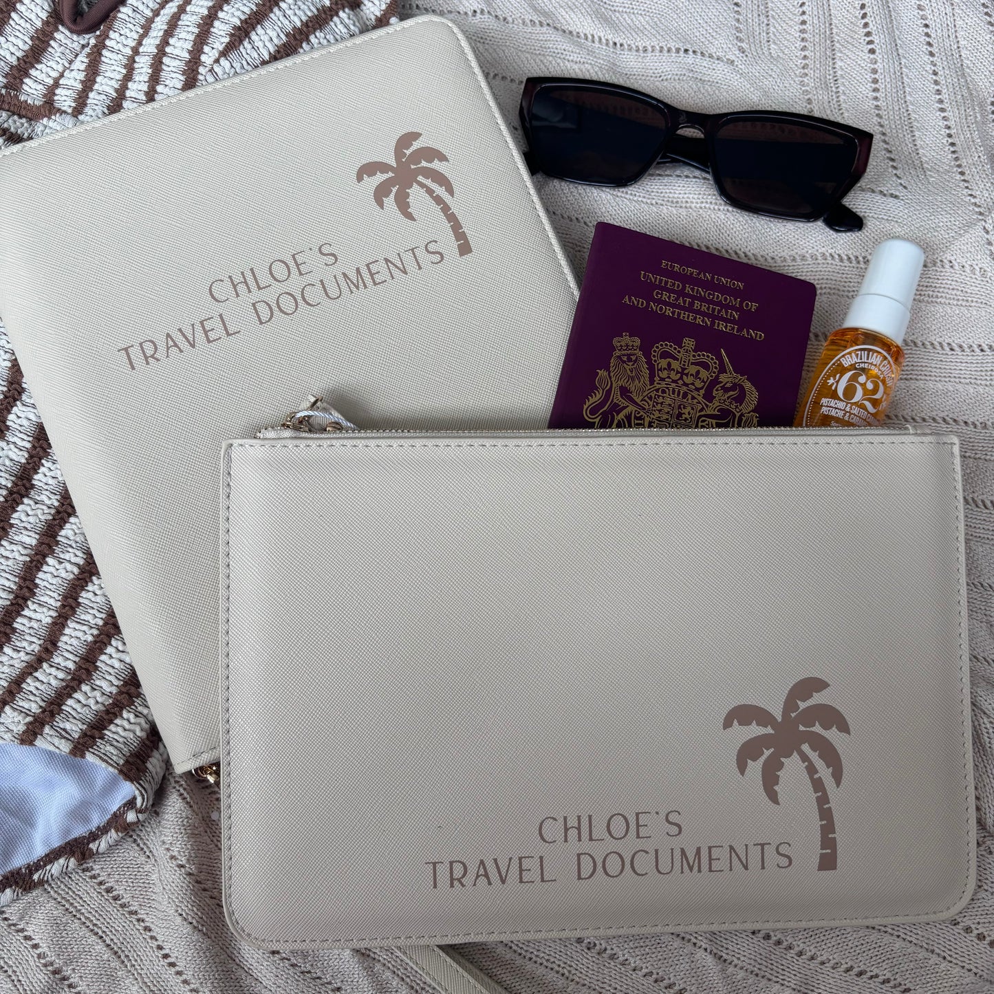 Luxury Personalised Travel Wallet - Palm Tree