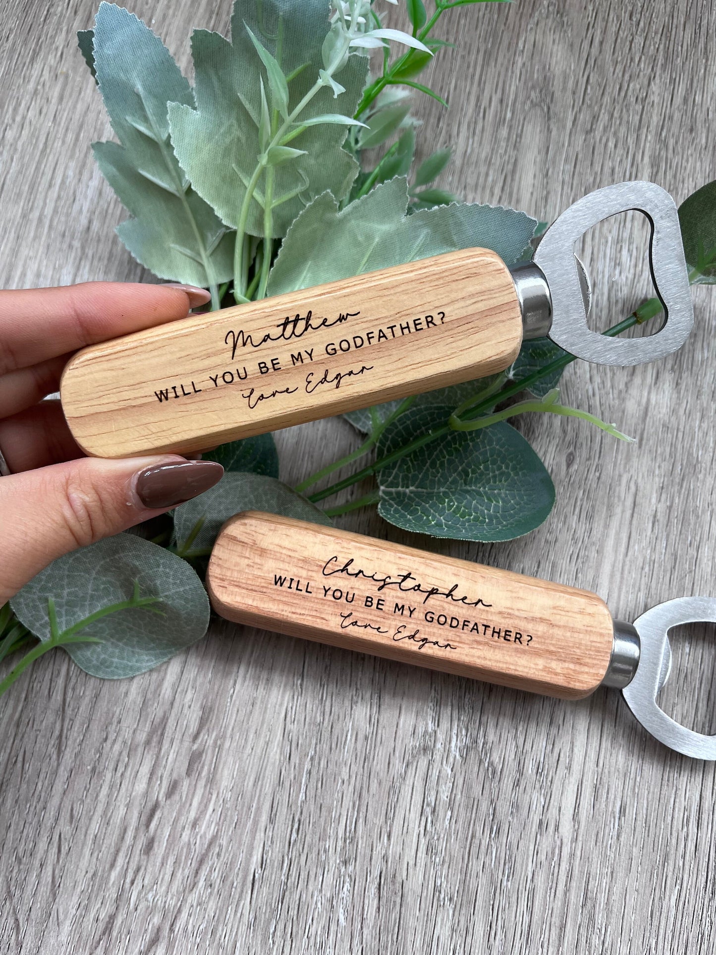 Personalised Godparent Proposal Gift Engraved  Bottle opener