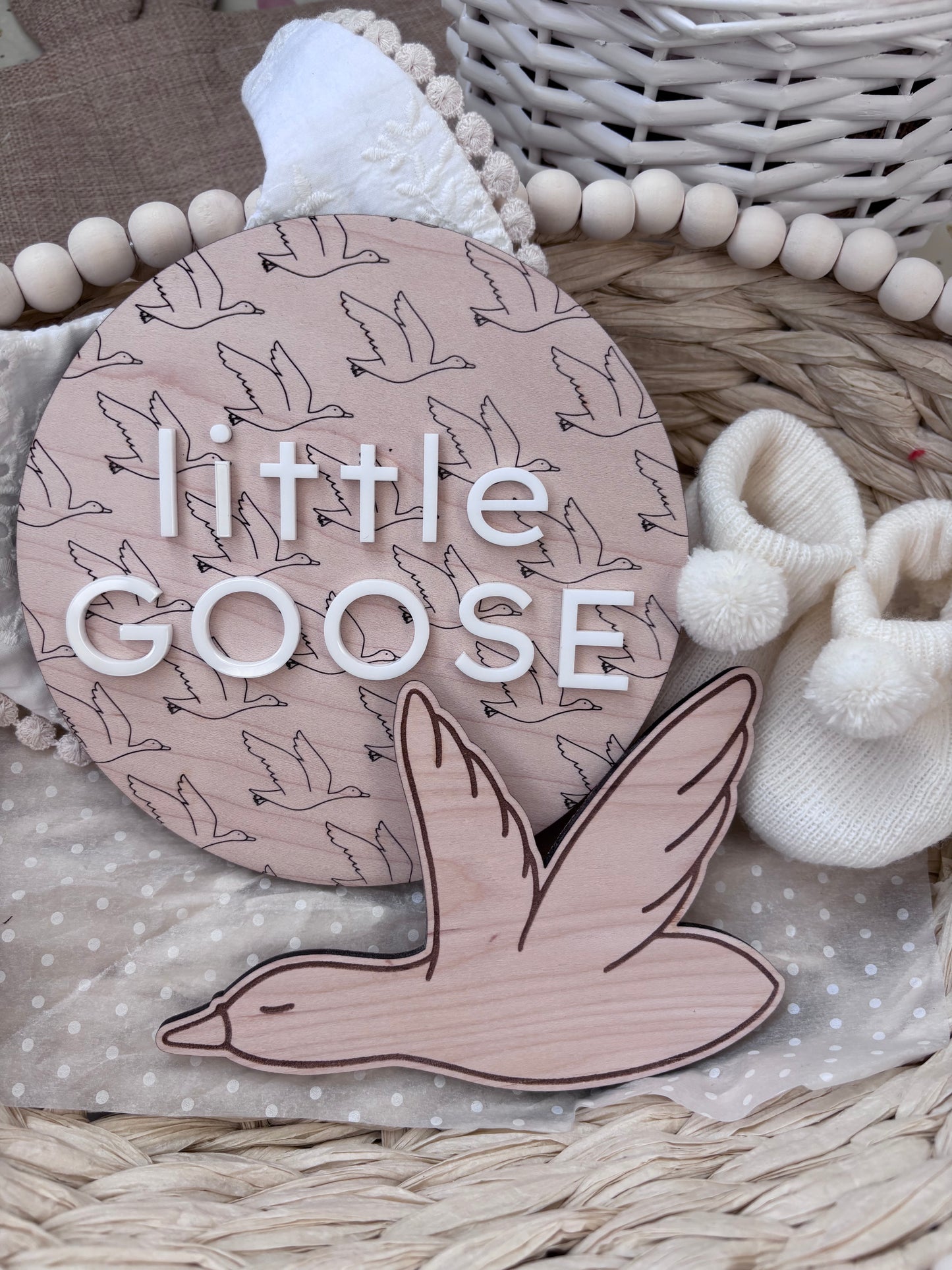 Little Goose Round Plaque