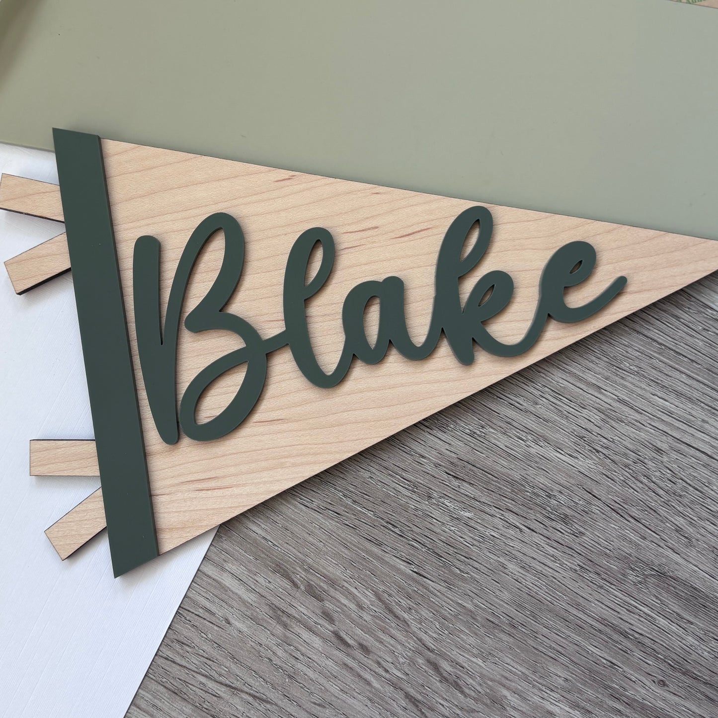 Dino Dude Personalised Plaque and Name Flag