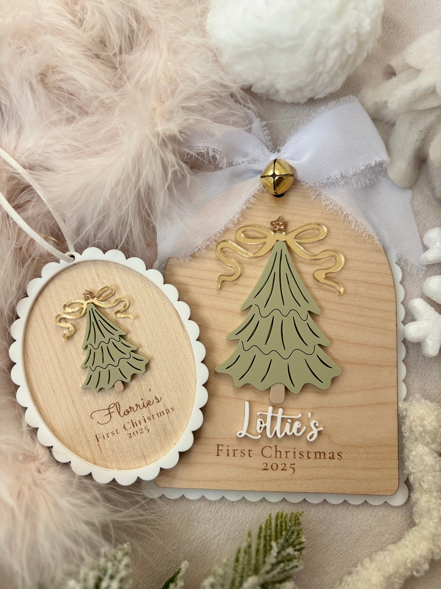First Christmas Photo Plaque & Bauble - Christmas Tree