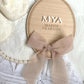 Personalised Baby Name Oval Plaque with Acrylic Name & Chiffon Ribbon