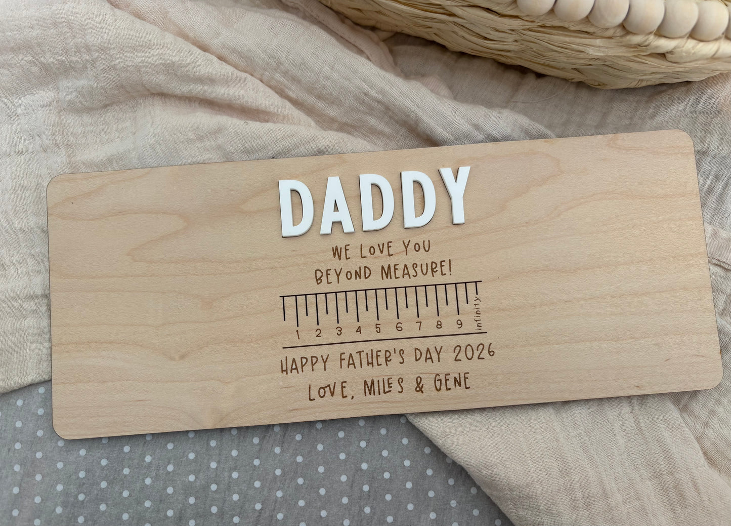 Personalised Father’s Day Handprint Plaque - Loved beyond measure