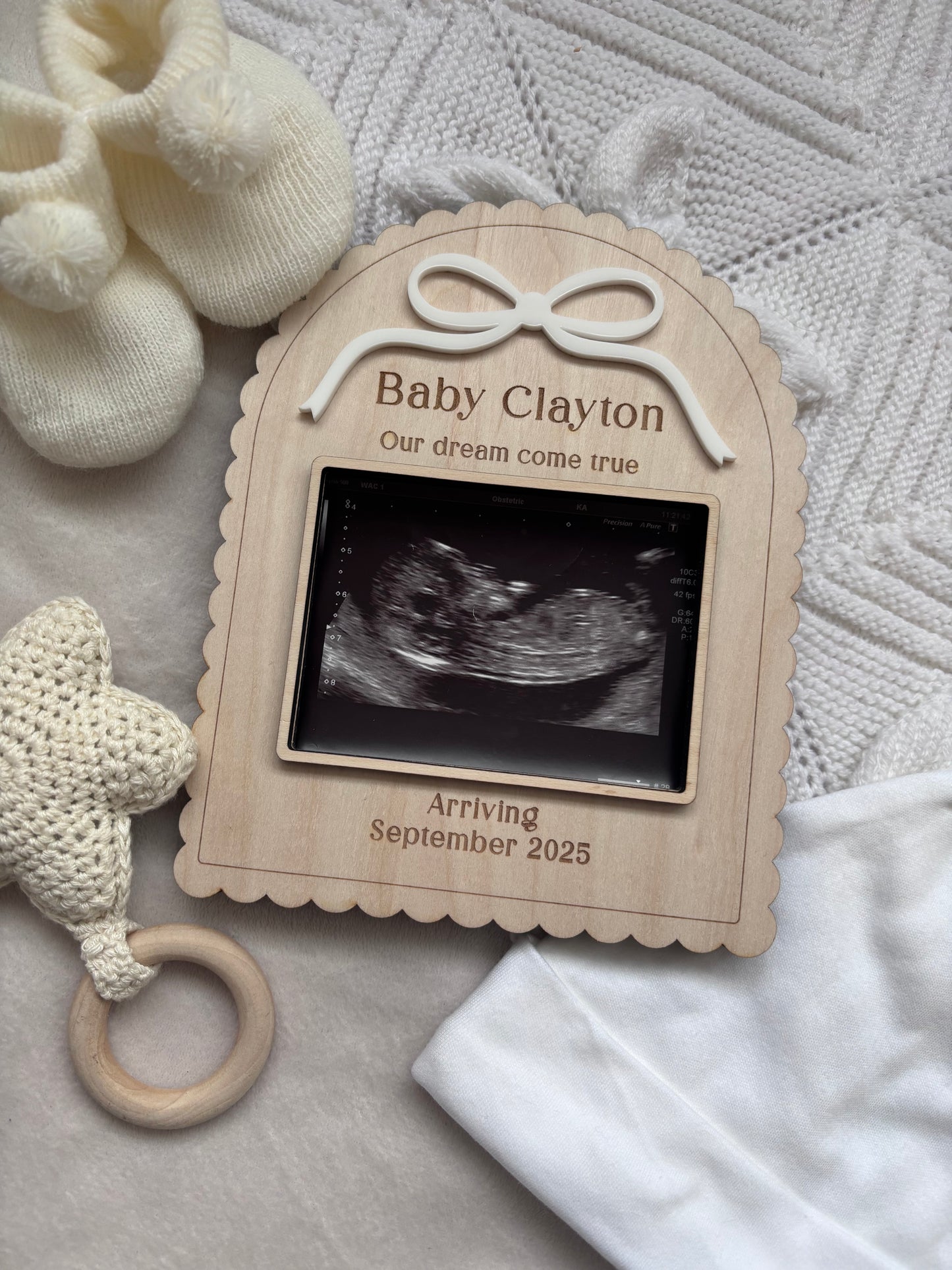 Personalised Pregancy Announcement Scan Holder Frame