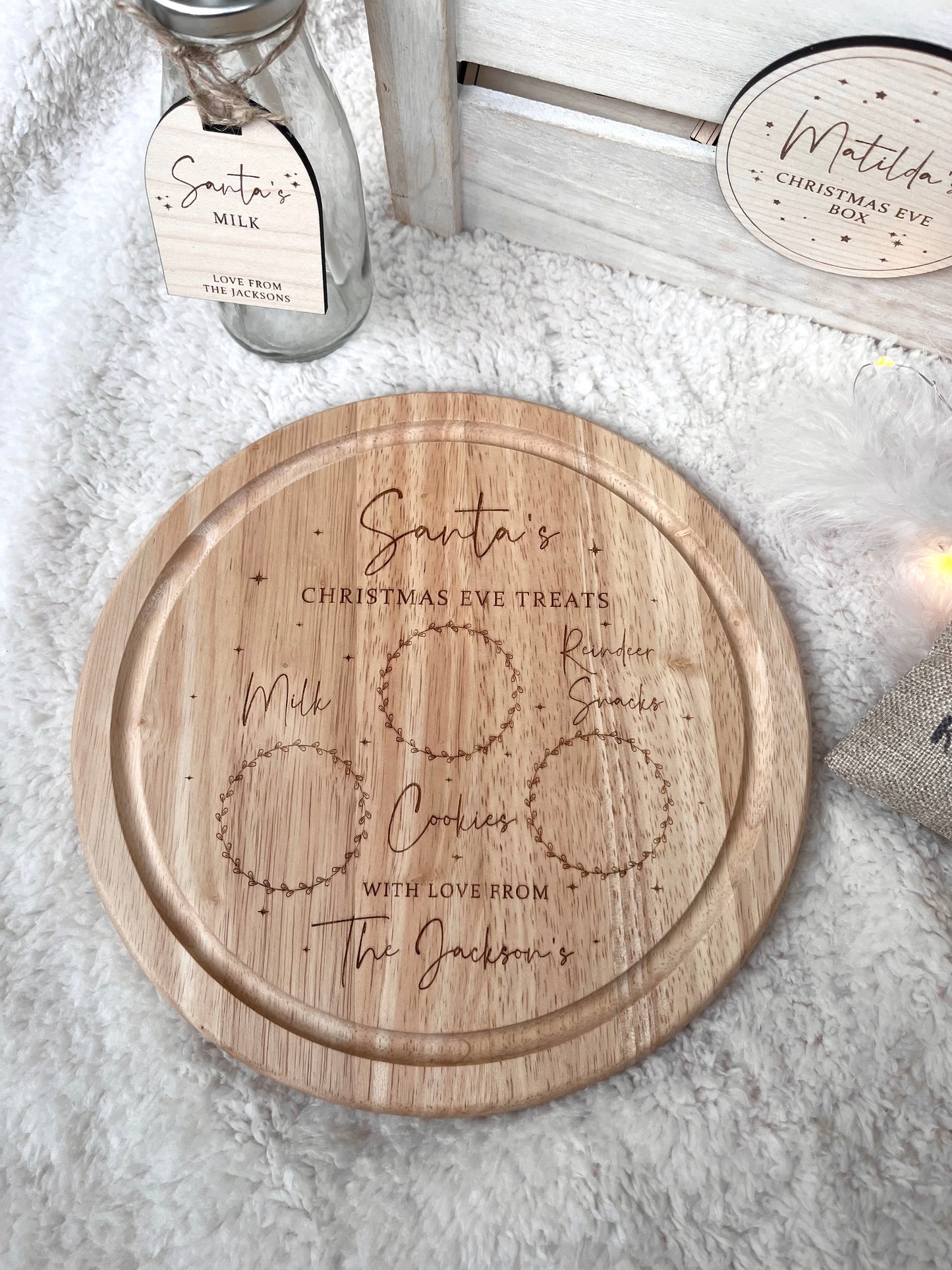 Personalised Christmas Eve Santa’s Treat Board Round