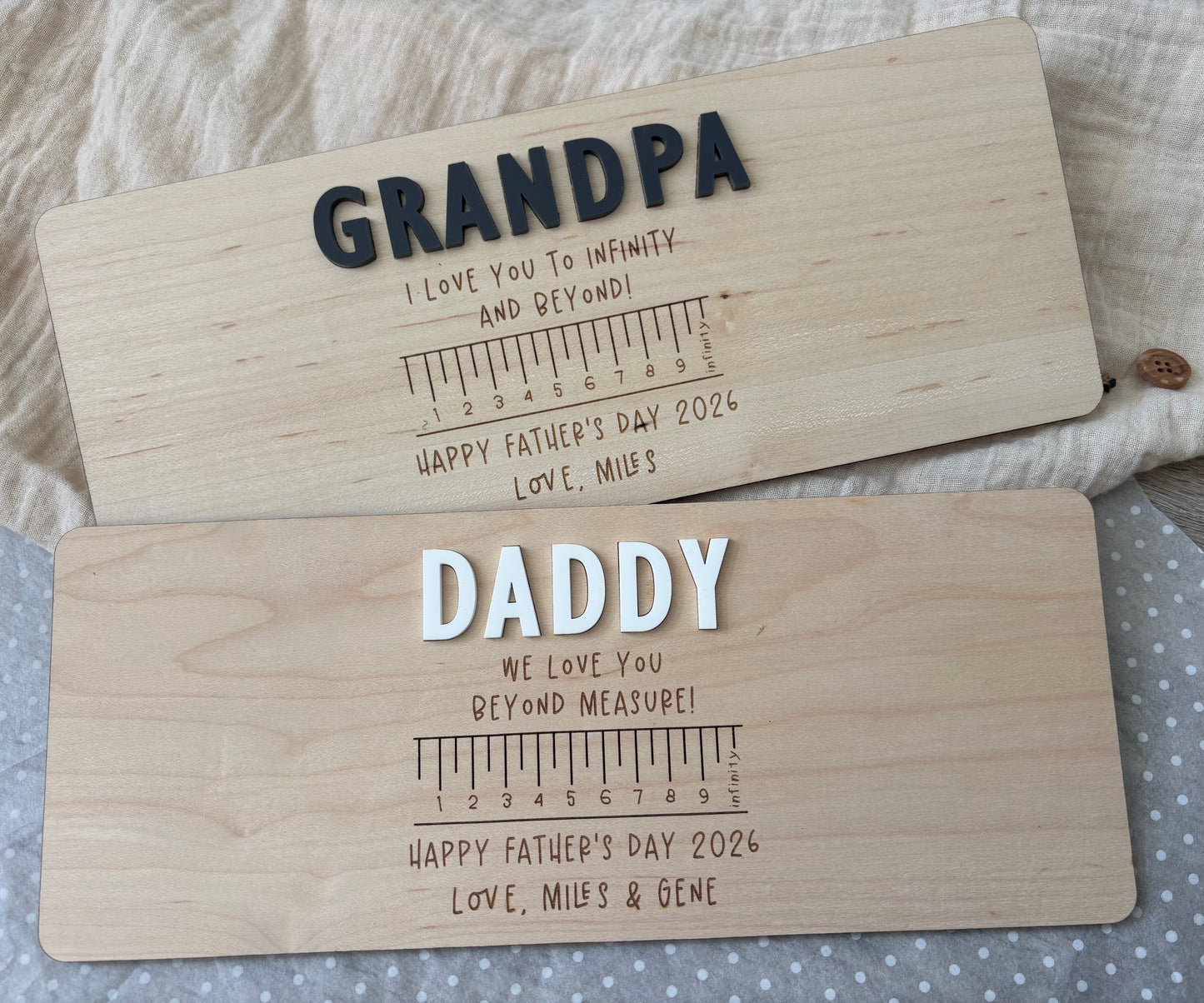 Personalised Father’s Day Handprint Plaque - Loved beyond measure
