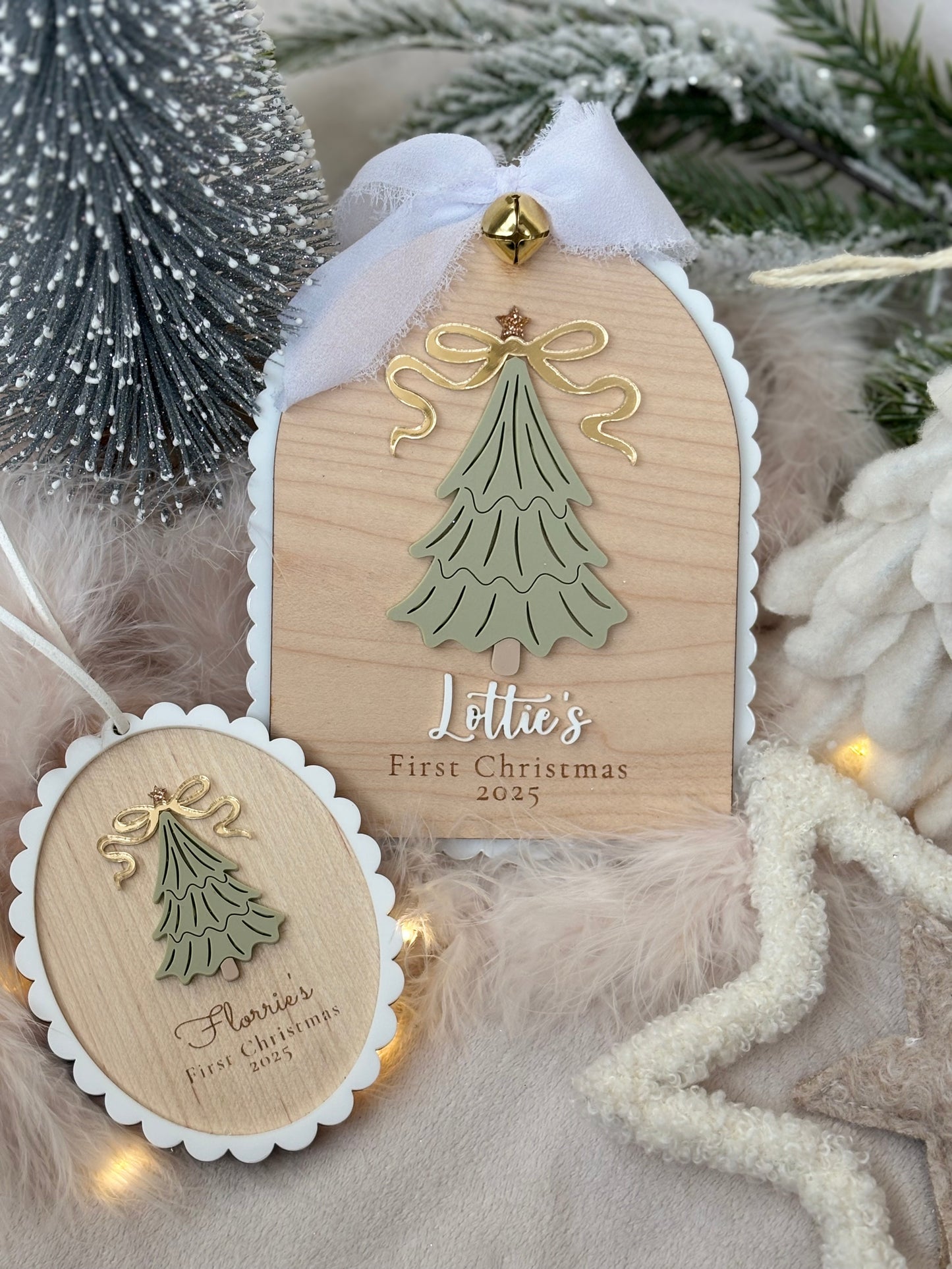 First Christmas Photo Plaque & Bauble - Christmas Tree