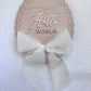 Hello World Wooden Birth Announcement Plaque