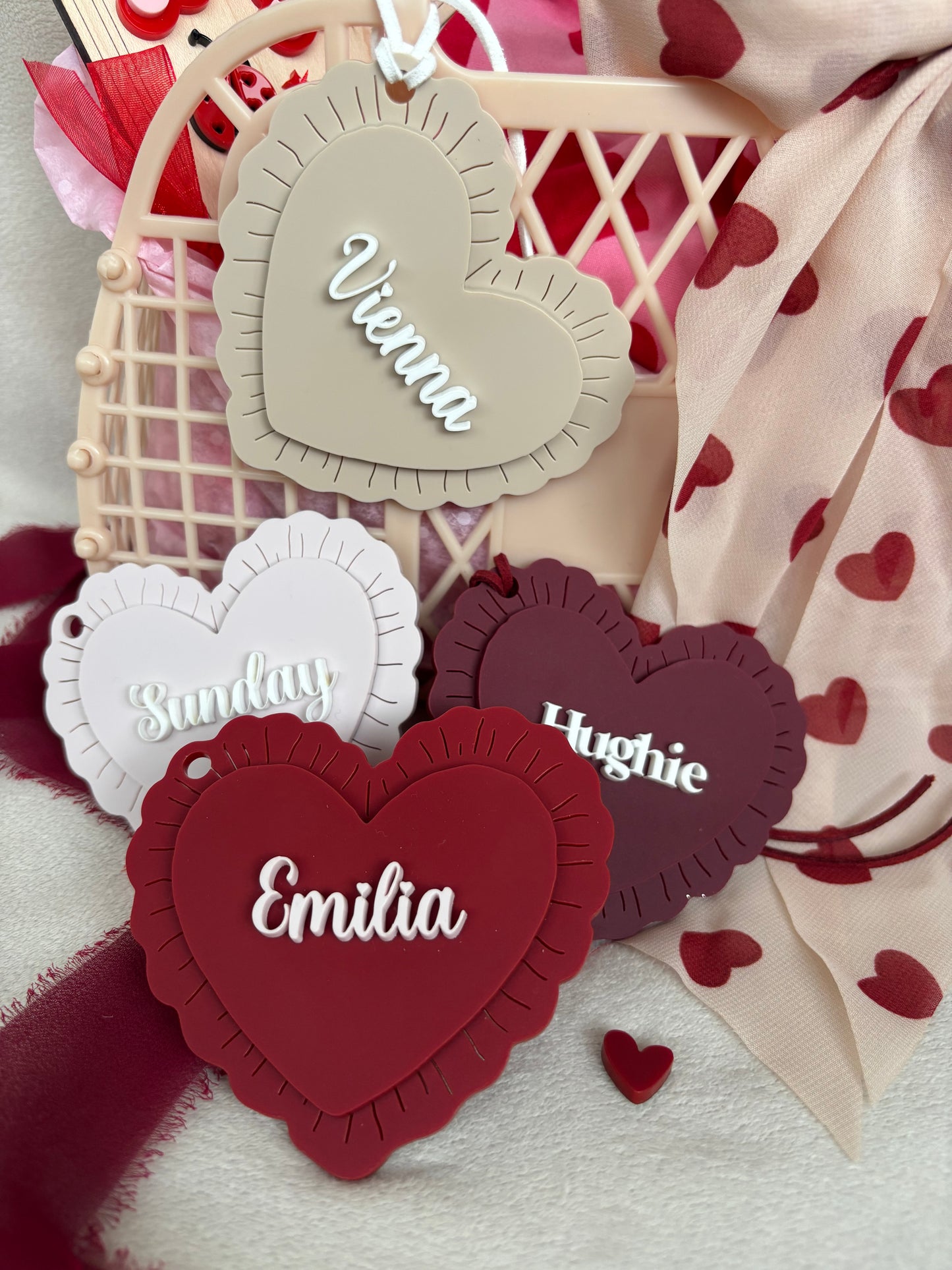 Ruffle Heart Tags