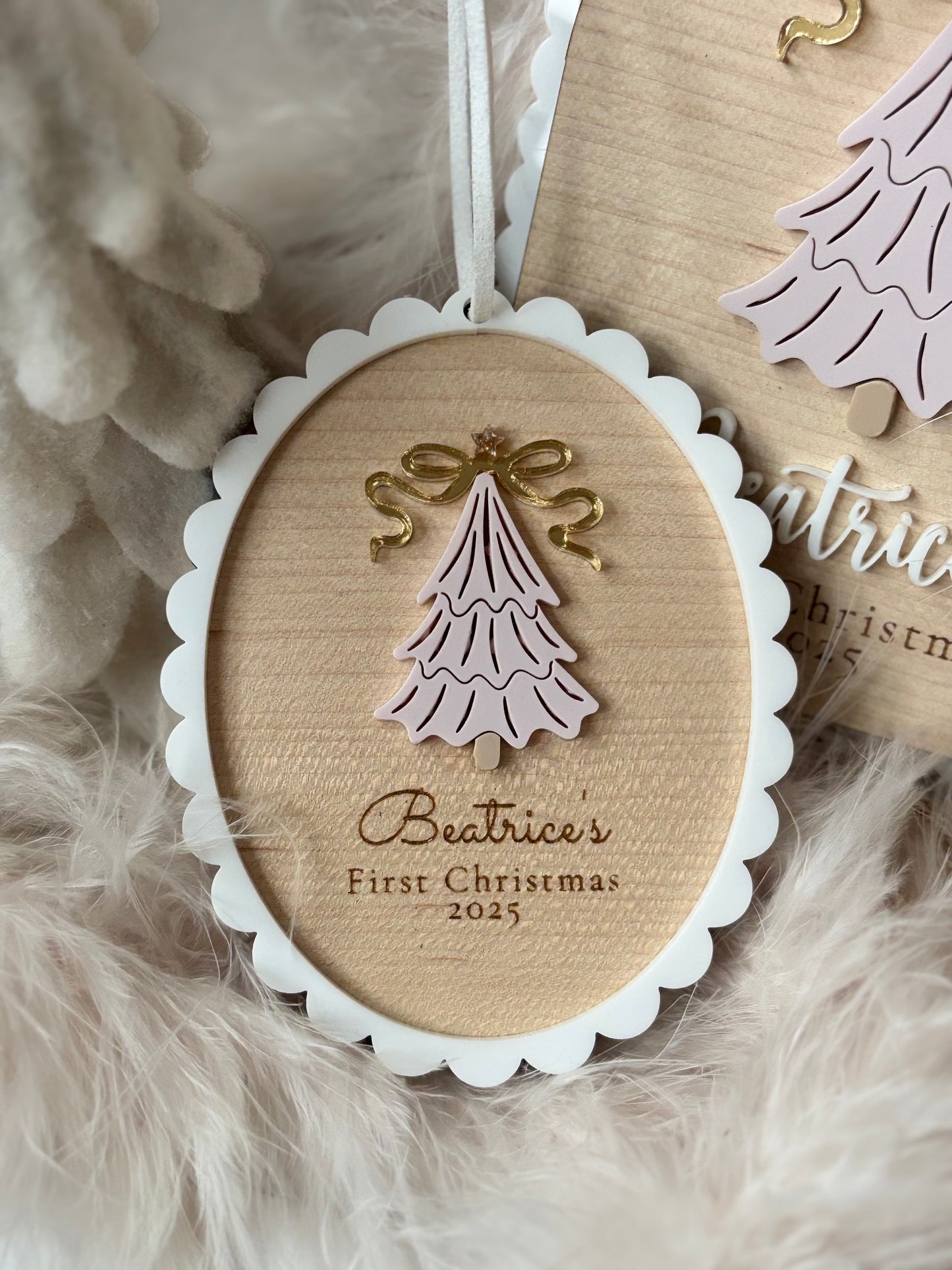 First Christmas Photo Plaque & Bauble - Christmas Tree