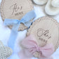He’s Here, She’s Here Wooden Birth Announcement Plaque