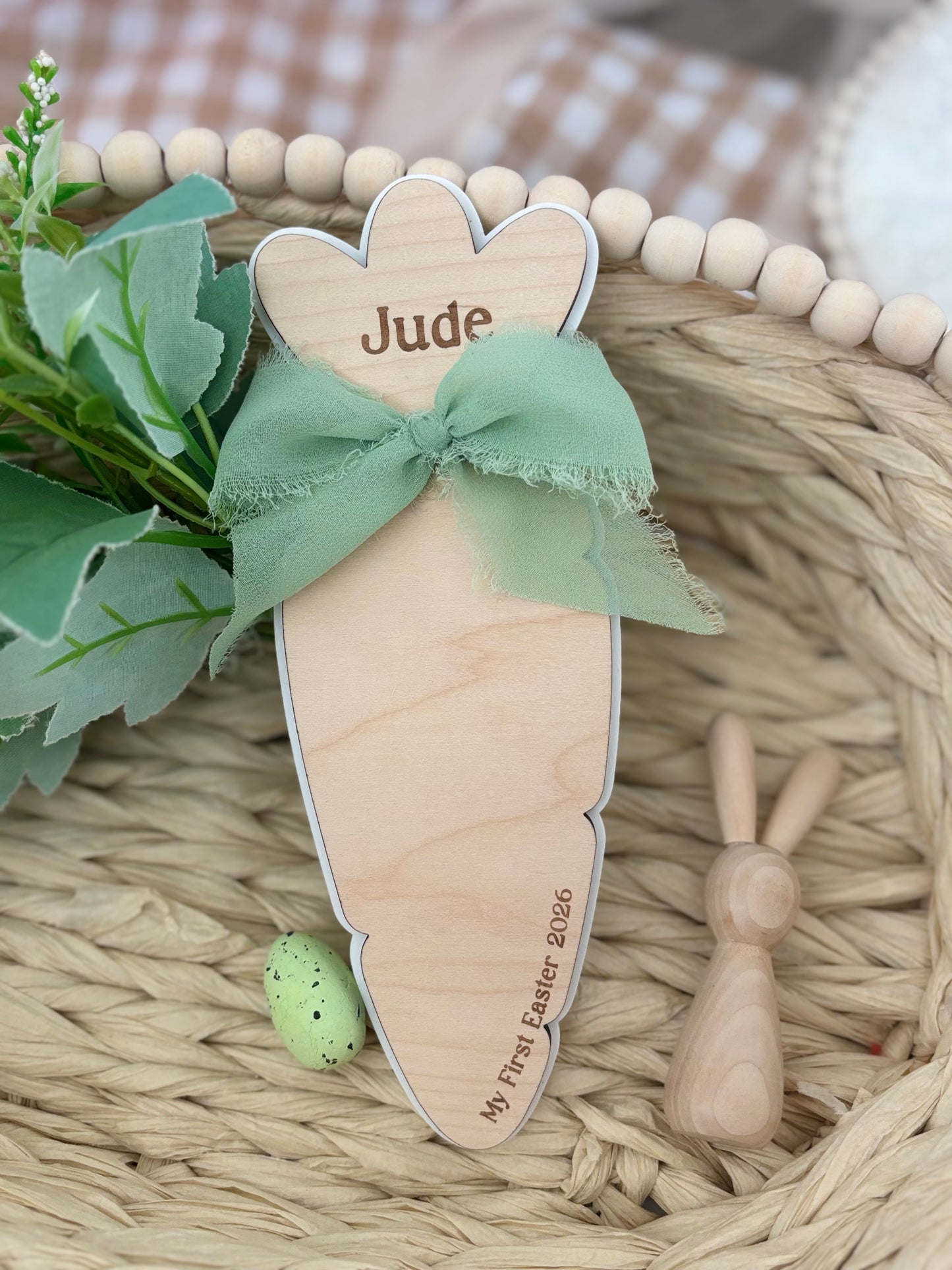 Personalised Carrot First Easter Footprint Plaque