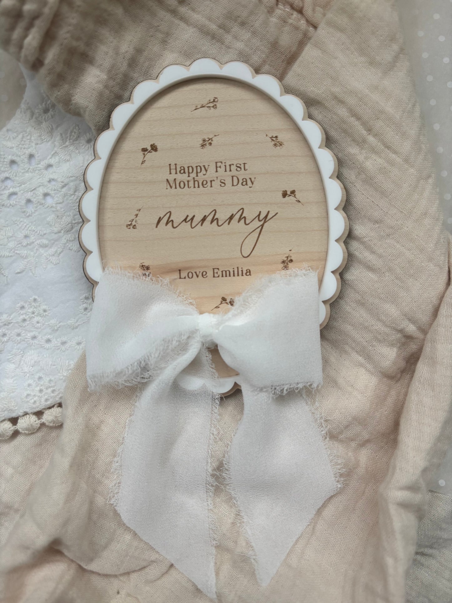 First Mother’s Day Personalised Plaque - Our 1st Mother’s Day Photo Prop Wooden Sign