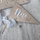 Nice list and Believe Wooden Christmas Flags