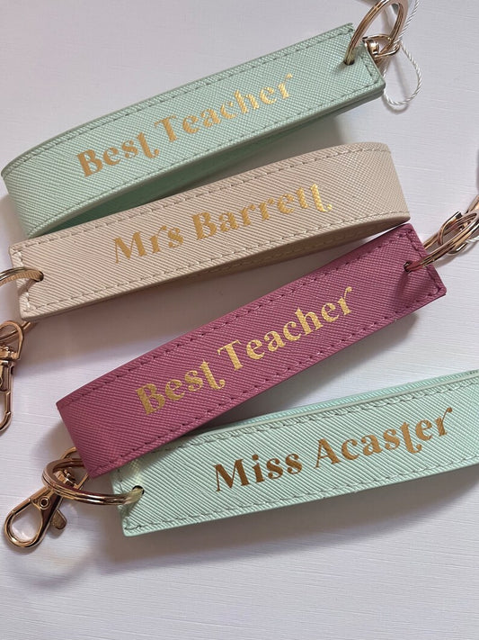 Personalised Teacher Luxury Keyring Wristlet