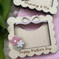 Mother's Day Fridge Magnet Frame Gift for Grandma, Gift for Mum, Mini Wooden Photo Frame with flowers
