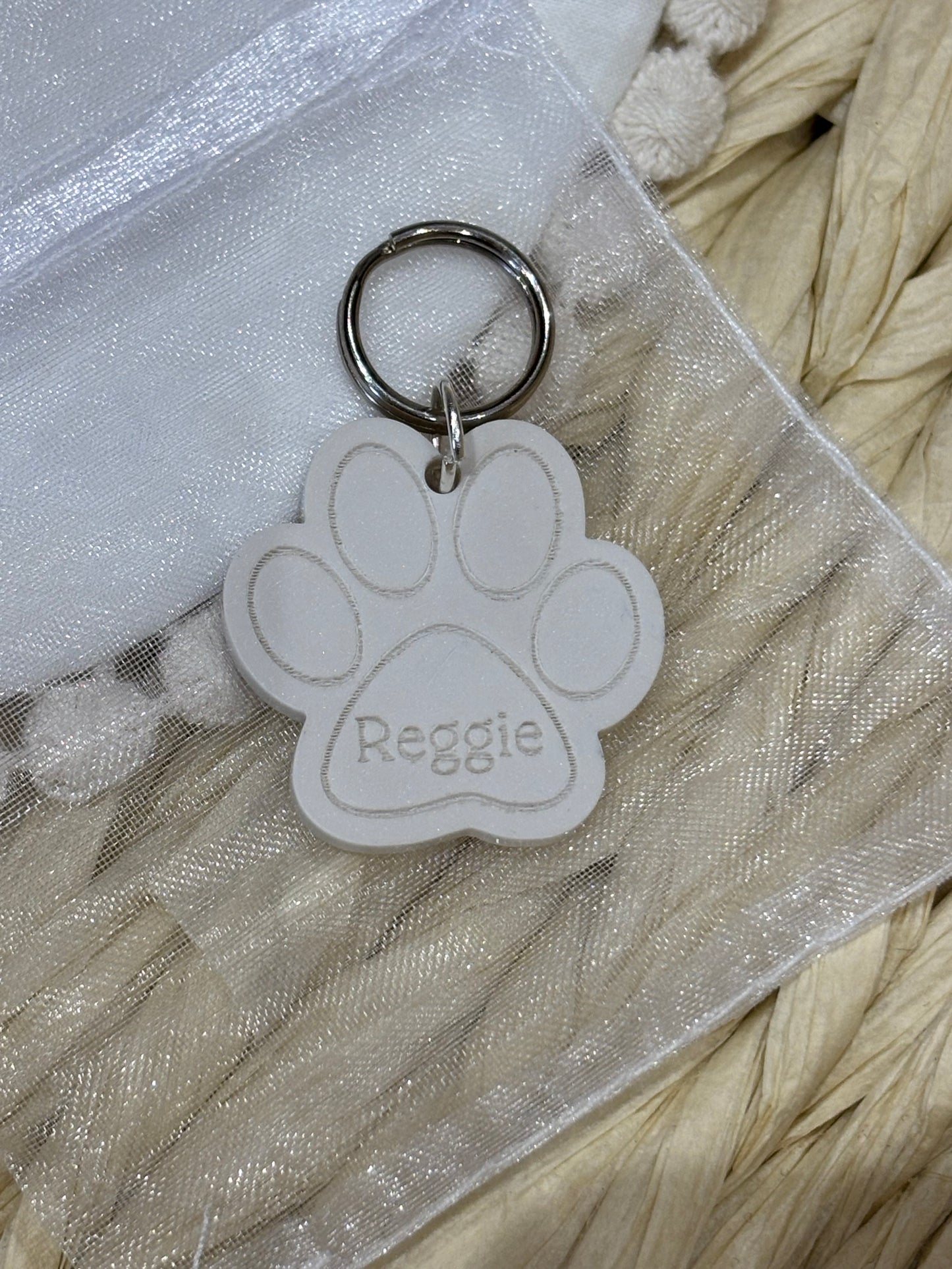 Paw Print Pet Tag - Personalised Acrylic Paw Tag
