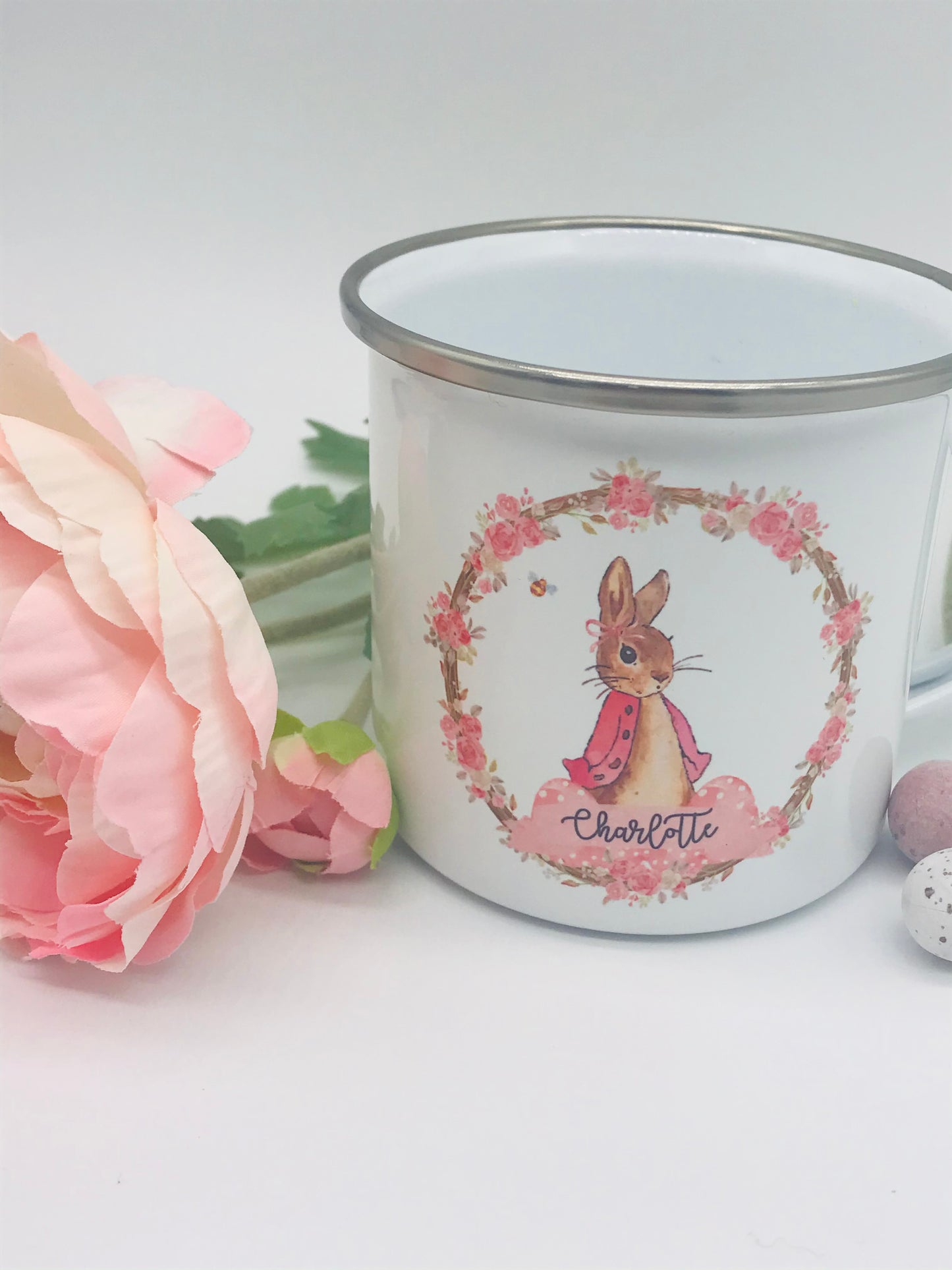 Personalised Easter Bunny Mug & Treat bag - Pink or Blue